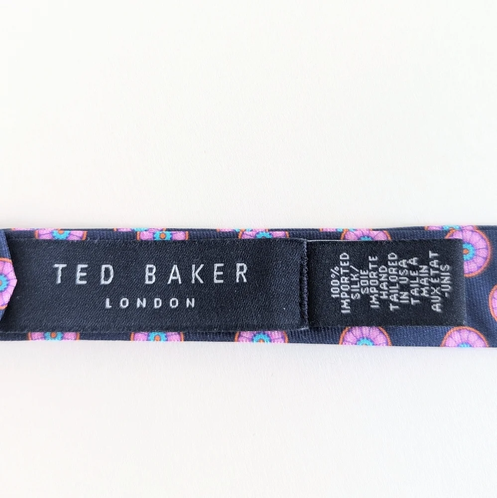 Ted Baker London Floral Medallion Silk Bow Tie Oxford Blue Pink Teal Orange